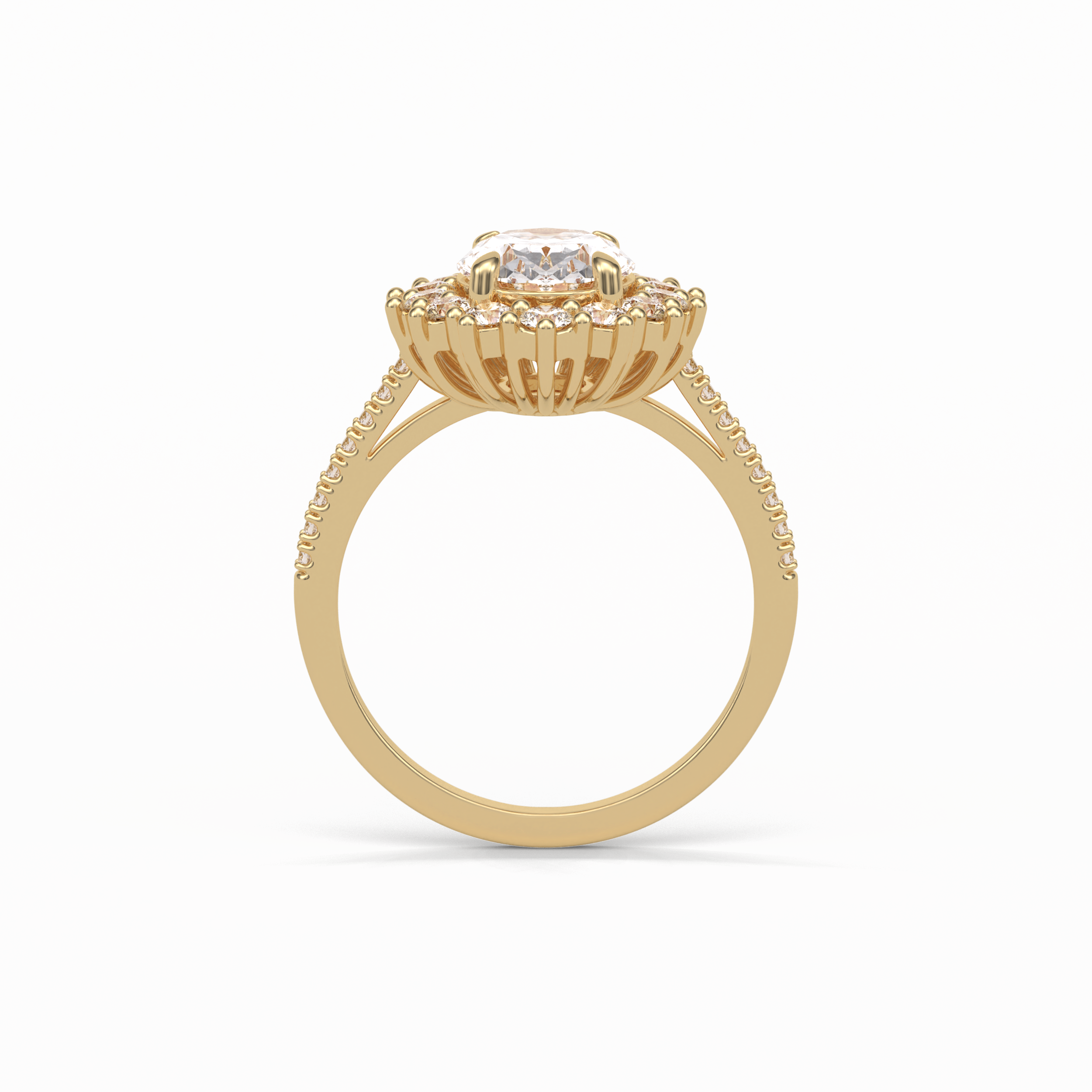1.91 CT Oval Cut Halo Moissanite Engagement Ring 32