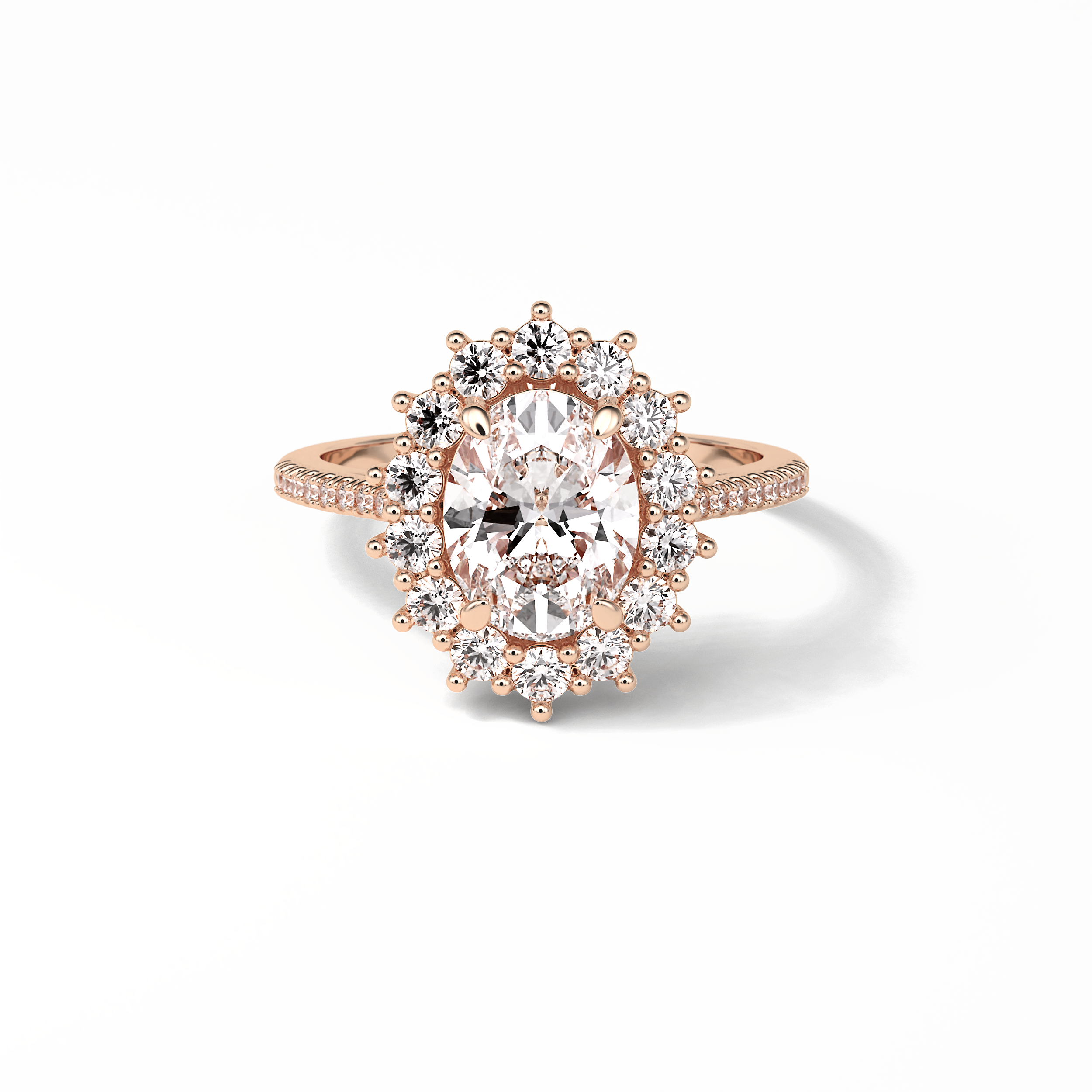 1.91 CT Oval Cut Halo Moissanite Engagement Ring 33