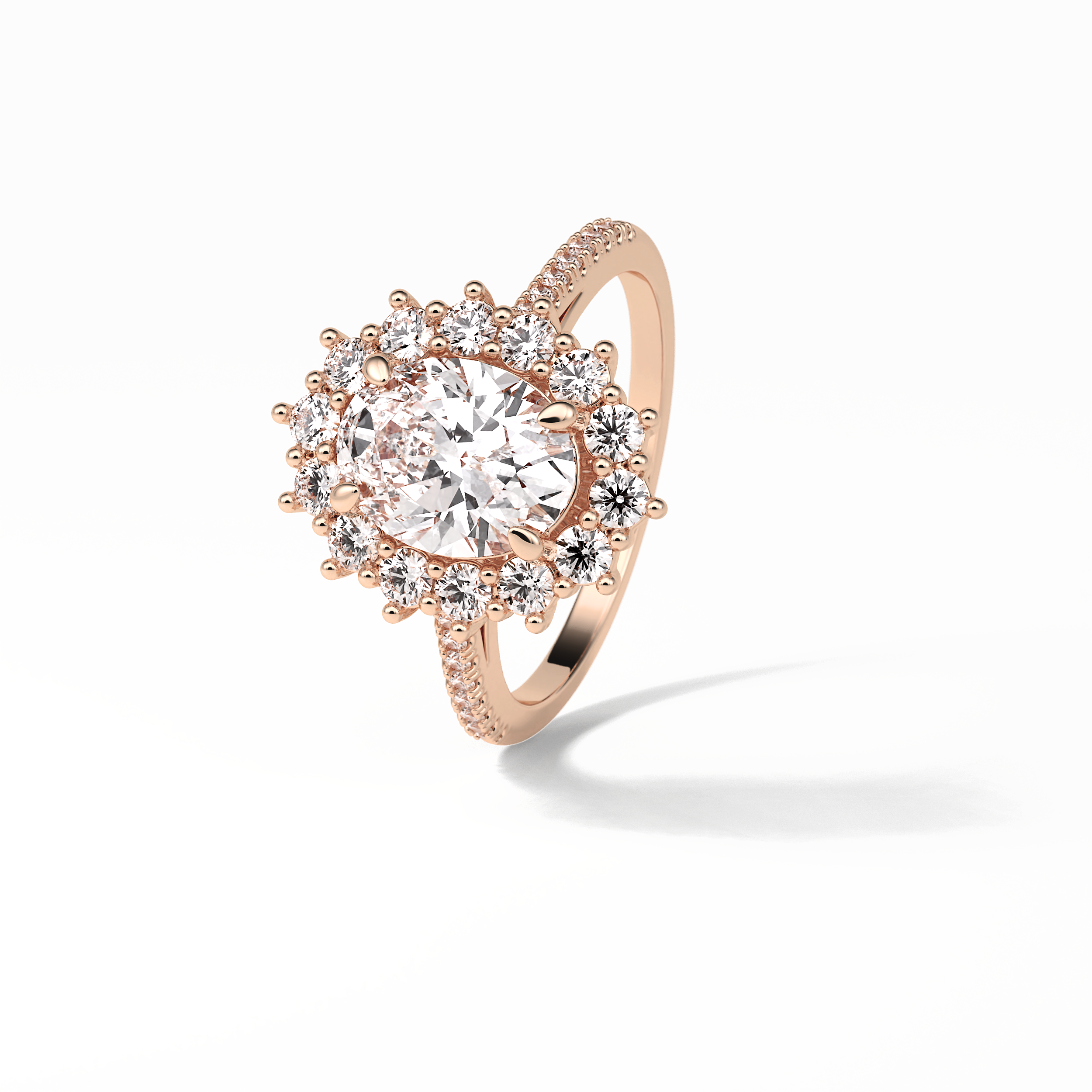 1.91 CT Oval Cut Halo Moissanite Engagement Ring 38