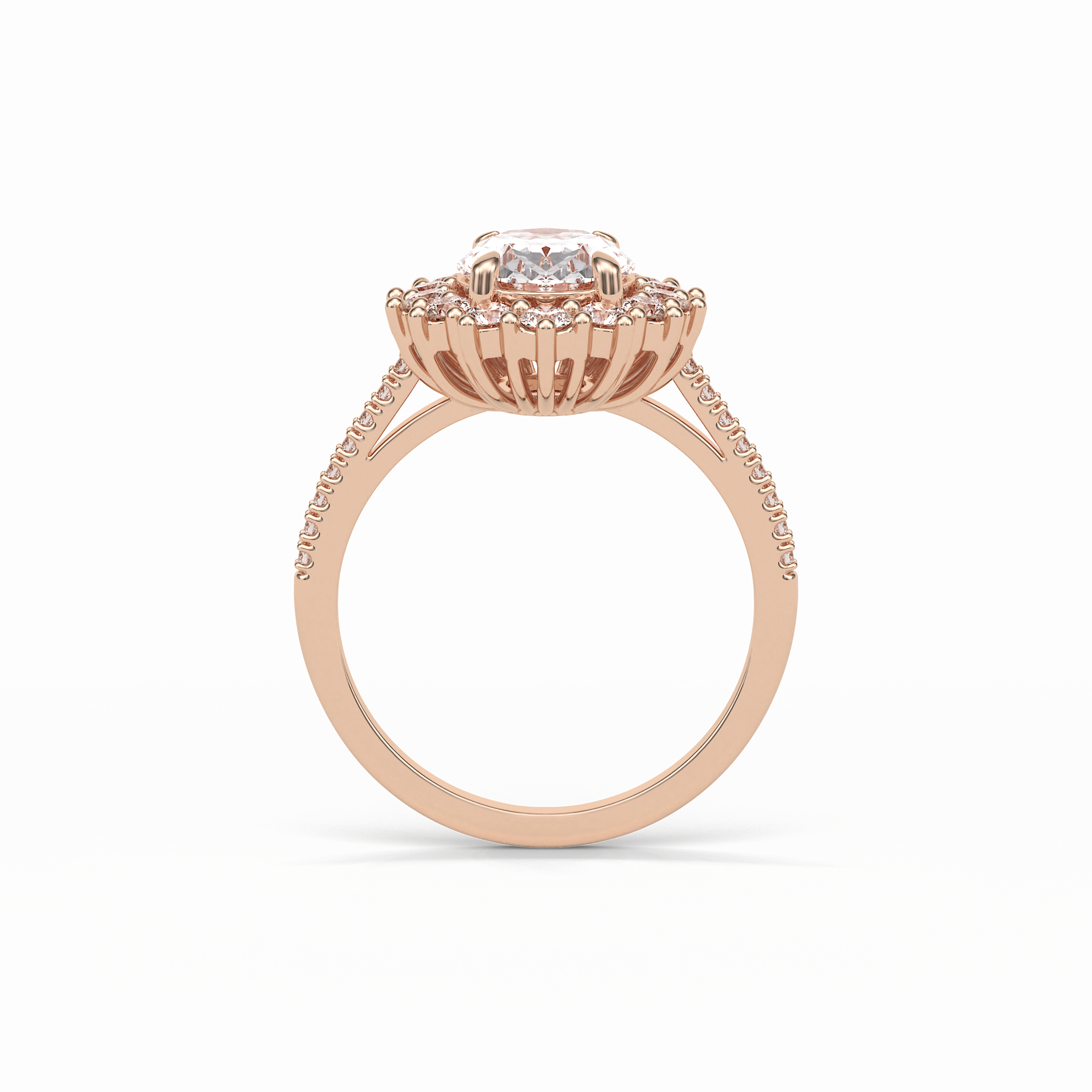 1.91 CT Oval Cut Halo Moissanite Engagement Ring 39