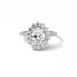 1.91 CT Oval Cut Halo Moissanite Engagement Ring 22