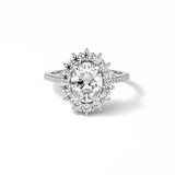 1.91 CT Oval Cut Halo Moissanite Engagement Ring 22