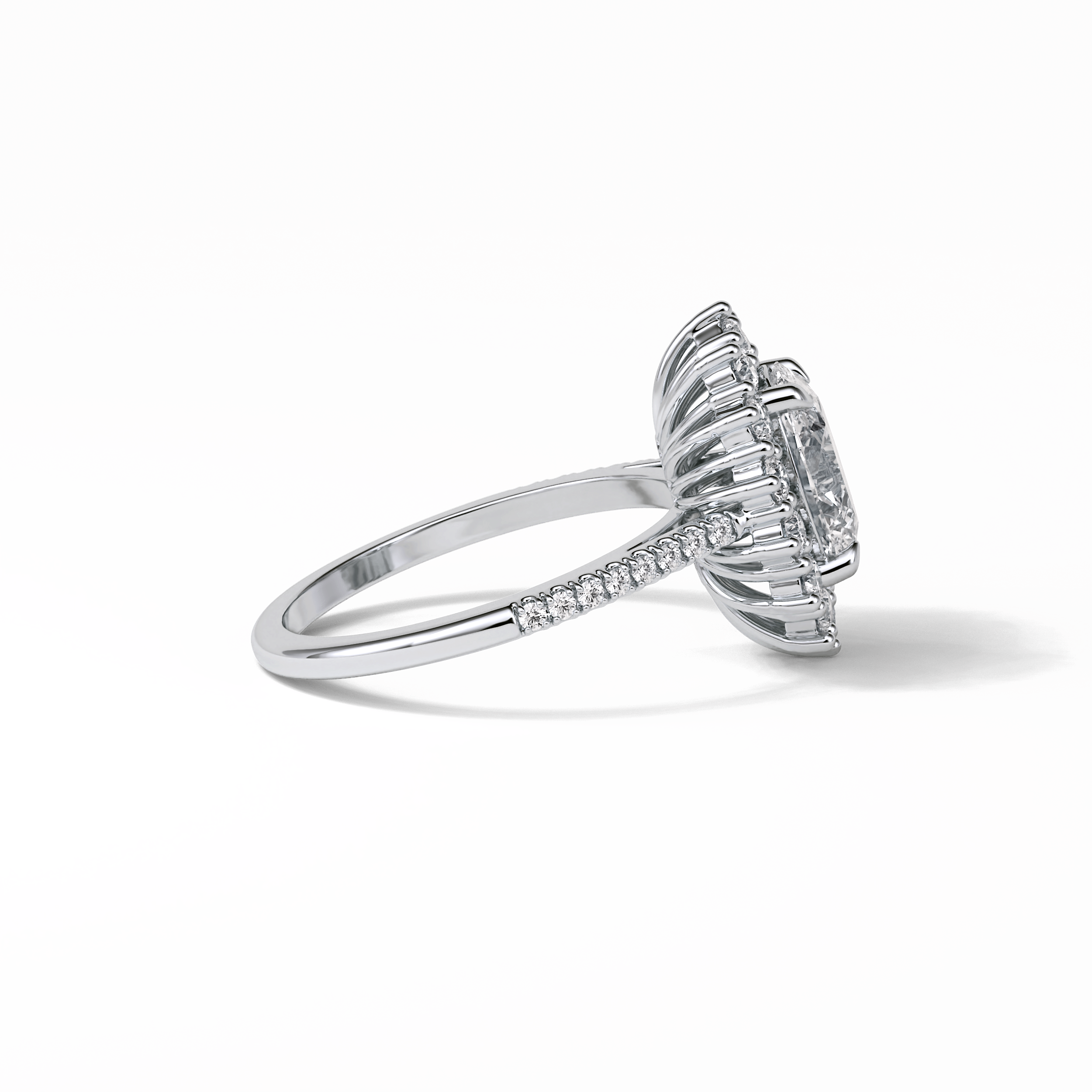1.91 CT Oval Cut Halo Moissanite Engagement Ring 2