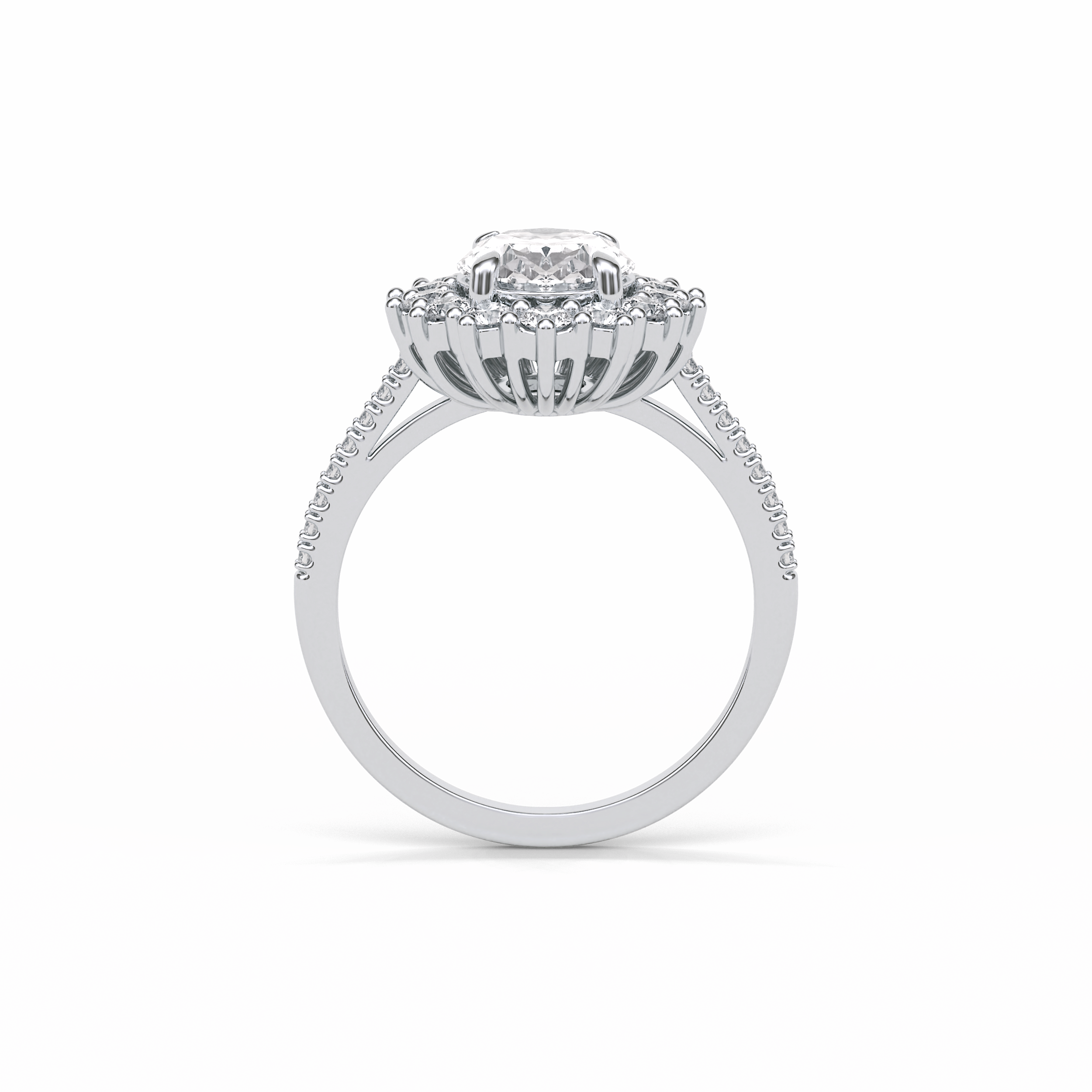 1.91 CT Oval Cut Halo Moissanite Engagement Ring 28