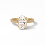 4.0 CT Oval Cut Pave & Hidden Halo Style Moissanite Engagement Ring 8