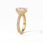 4.0 CT Oval Cut Pave & Hidden Halo Style Moissanite Engagement Ring 14
