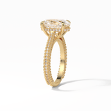 4.0 CT Oval Cut Pave & Hidden Halo Style Moissanite Engagement Ring 14