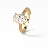 4.0 CT Oval Cut Pave & Hidden Halo Style Moissanite Engagement Ring 16
