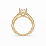 4.0 CT Oval Cut Pave & Hidden Halo Style Moissanite Engagement Ring 17