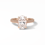 4.0 CT Oval Cut Pave & Hidden Halo Style Moissanite Engagement Ring 15