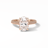 4.0 CT Oval Cut Pave & Hidden Halo Style Moissanite Engagement Ring 15