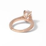 4.0 CT Oval Cut Pave & Hidden Halo Style Moissanite Engagement Ring 18