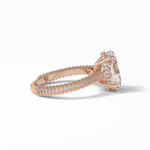 4.0 CT Oval Cut Pave & Hidden Halo Style Moissanite Engagement Ring 9