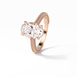 4.0 CT Oval Cut Pave & Hidden Halo Style Moissanite Engagement Ring 12