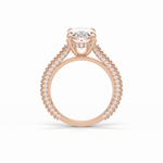 4.0 CT Oval Cut Pave & Hidden Halo Style Moissanite Engagement Ring 13