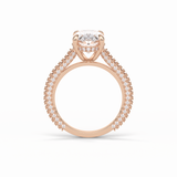 4.0 CT Oval Cut Pave & Hidden Halo Style Moissanite Engagement Ring 13