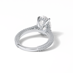 4.0 CT Oval Cut Pave & Hidden Halo Style Moissanite Engagement Ring 7