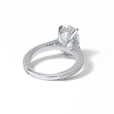 4.0 CT Oval Cut Pave & Hidden Halo Style Moissanite Engagement Ring 7