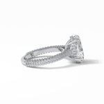 4.0 CT Oval Cut Pave & Hidden Halo Style Moissanite Engagement Ring 3