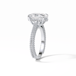 4.0 CT Oval Cut Pave & Hidden Halo Style Moissanite Engagement Ring 5