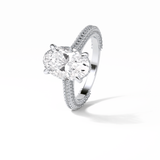 4.0 CT Oval Cut Pave & Hidden Halo Style Moissanite Engagement Ring 2
