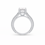 4.0 CT Oval Cut Pave & Hidden Halo Style Moissanite Engagement Ring 6