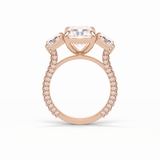 3.51 CT Radiant Cut Pave & Three Stones Style Moissanite Engagement Ring 10