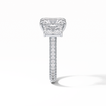 3.51 CT Radiant Cut Pave & Three Stones Style Moissanite Engagement Ring 2