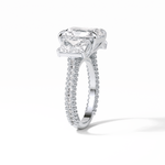 3.51 CT Radiant Cut Pave & Three Stones Style Moissanite Engagement Ring 3