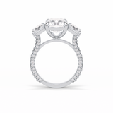 3.51 CT Radiant Cut Pave & Three Stones Style Moissanite Engagement Ring 5