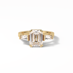 2.30 CT Emerald Cut Three Stones Style Moissanite Engagement Ring 8