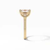 2.30 CT Emerald Cut Three Stones Style Moissanite Engagement Ring 12