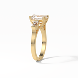 2.30 CT Emerald Cut Three Stones Style Moissanite Engagement Ring 14