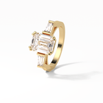 2.30 CT Emerald Cut Three Stones Style Moissanite Engagement Ring 13