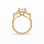 2.30 CT Emerald Cut Three Stones Style Moissanite Engagement Ring 15