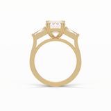 2.30 CT Emerald Cut Three Stones Style Moissanite Engagement Ring 15