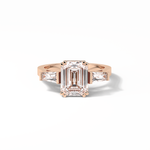 2.30 CT Emerald Cut Three Stones Style Moissanite Engagement Ring 16