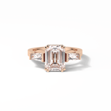 2.30 CT Emerald Cut Three Stones Style Moissanite Engagement Ring 16