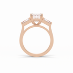 2.30 CT Emerald Cut Three Stones Style Moissanite Engagement Ring 10