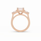 2.30 CT Emerald Cut Three Stones Style Moissanite Engagement Ring 10