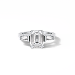 2.30 CT Emerald Cut Three Stones Style Moissanite Engagement Ring 1