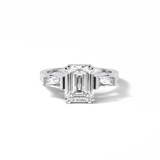 2.30 CT Emerald Cut Three Stones Style Moissanite Engagement Ring 1