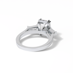 2.30 CT Emerald Cut Three Stones Style Moissanite Engagement Ring 5