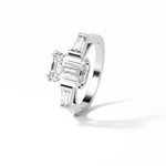 2.30 CT Emerald Cut Three Stones Style Moissanite Engagement Ring 3