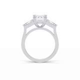 2.30 CT Emerald Cut Three Stones Style Moissanite Engagement Ring 4