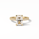 2.6 CT Radiant Cut Pave & Hidden Halo Style Moissanite Engagement Ring 20