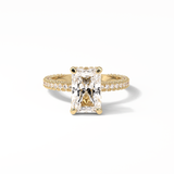 2.6 CT Radiant Cut Pave & Hidden Halo Style Moissanite Engagement Ring 20