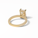 2.6 CT Radiant Cut Pave & Hidden Halo Style Moissanite Engagement Ring 21