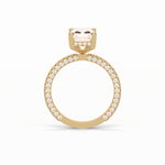 2.6 CT Radiant Cut Pave & Hidden Halo Style Moissanite Engagement Ring 19