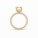 2.6 CT Radiant Cut Pave & Hidden Halo Style Moissanite Engagement Ring 19